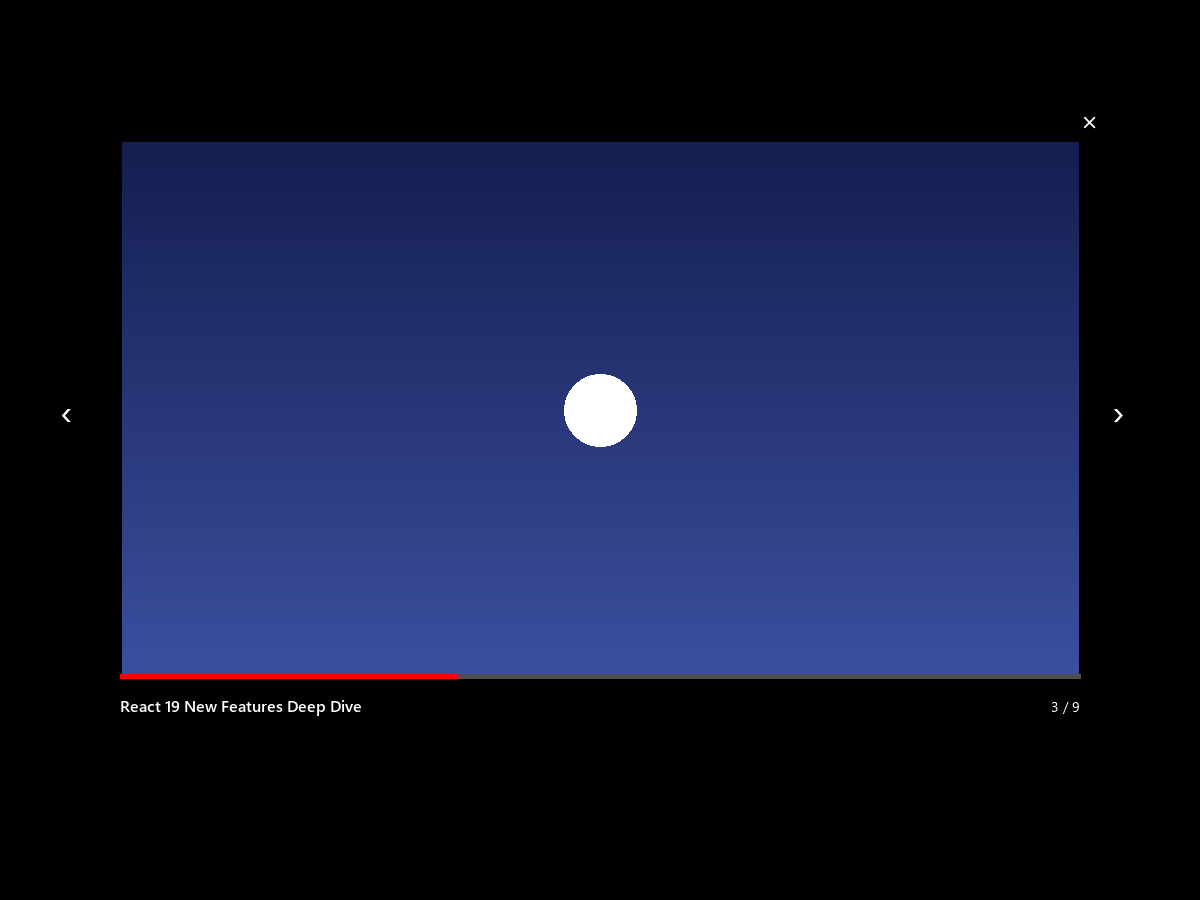 Lightbox video player with navigation