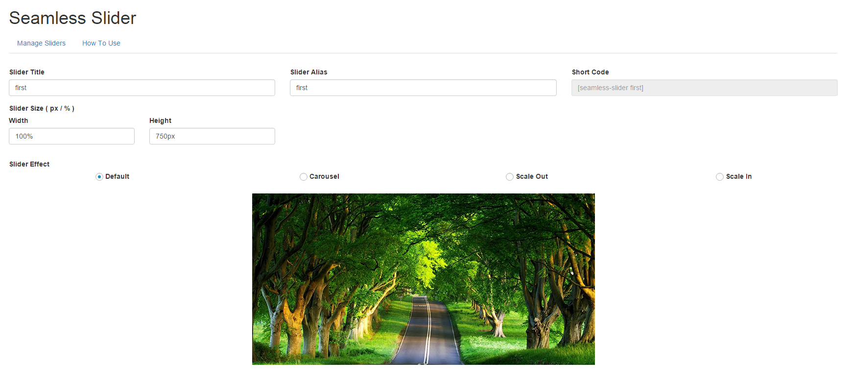 The process of adding new slider