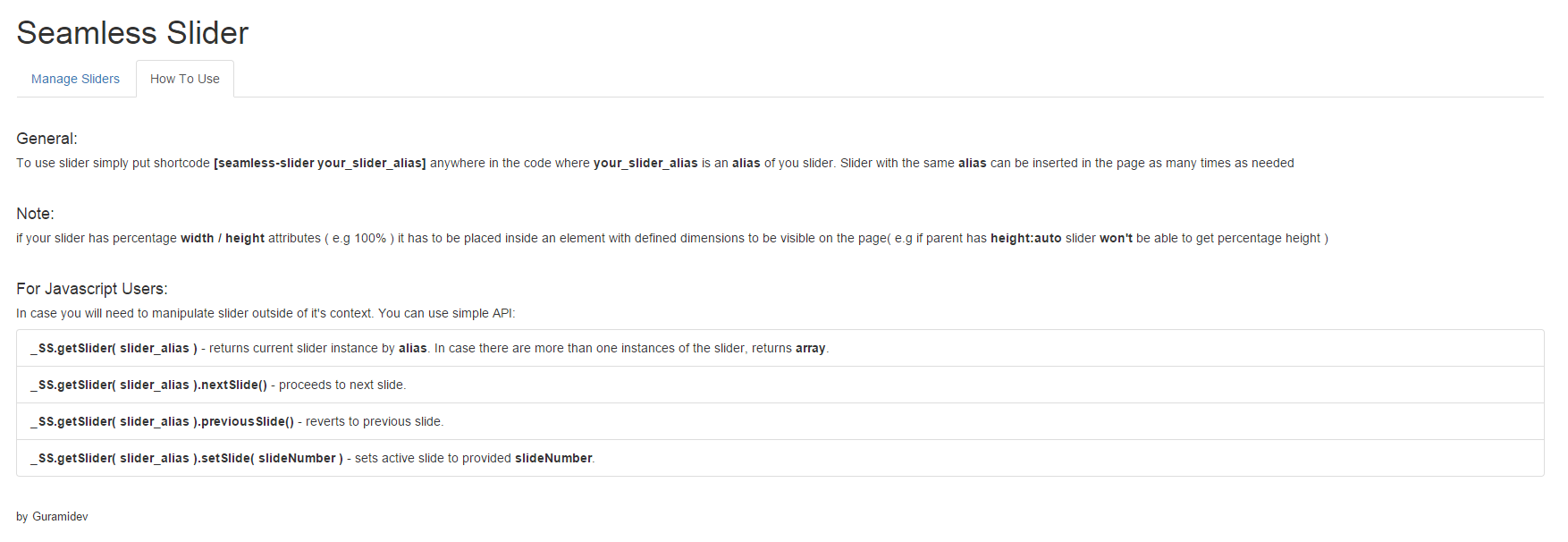 How to use section