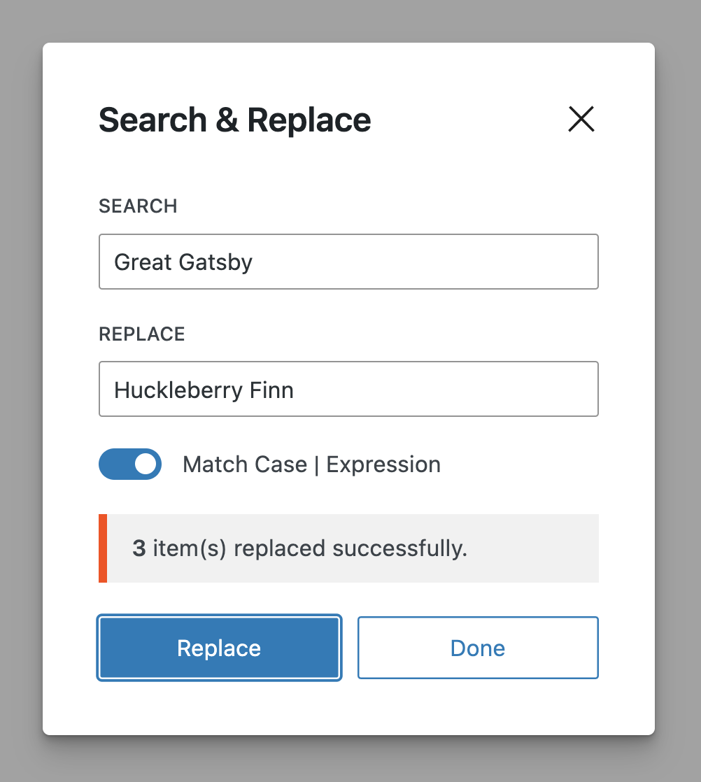 Match Case in Search & Replace - Now you can match the case of the text and Search and Replace.
