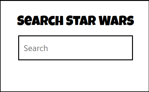 Example of widget before searching.
