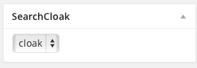 The SearchCloak box in Page editing.