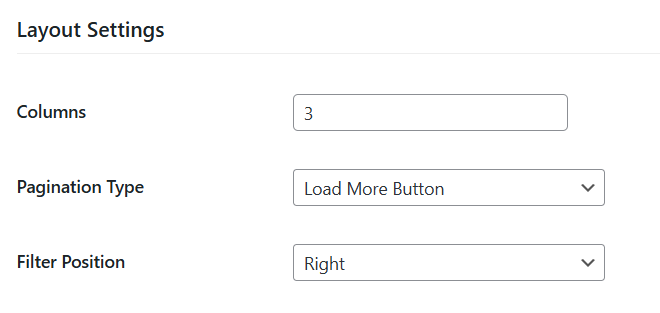 Front-end grid with filters.
