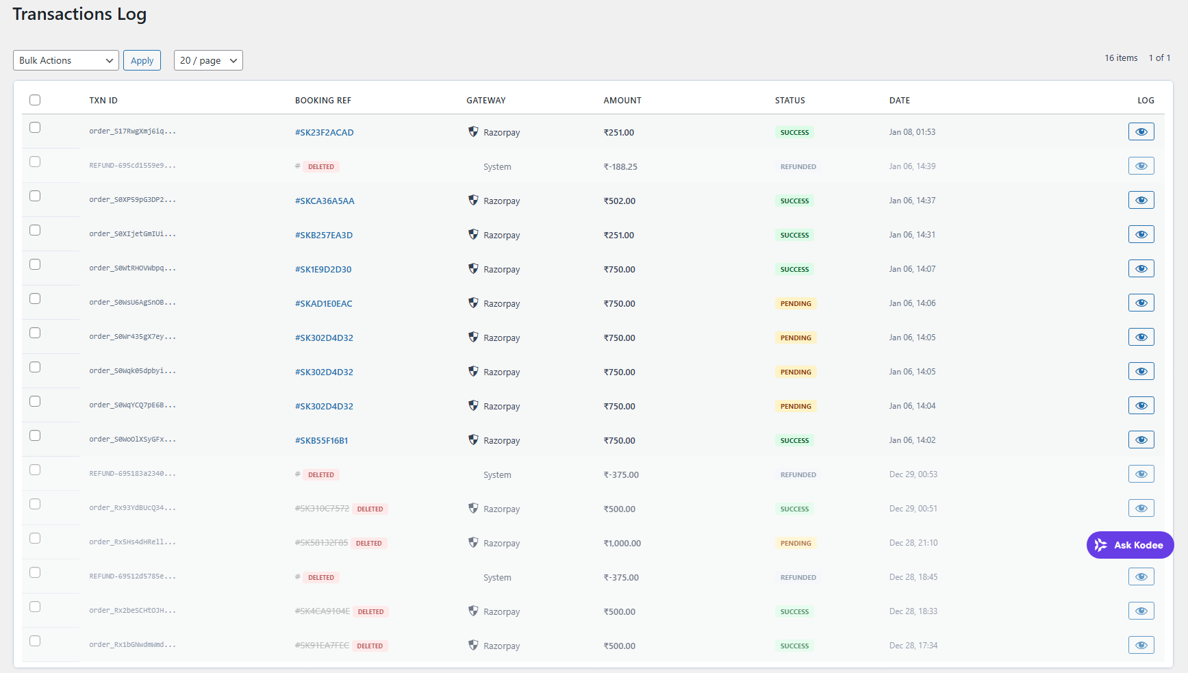 Frontend: My account (Logged in)