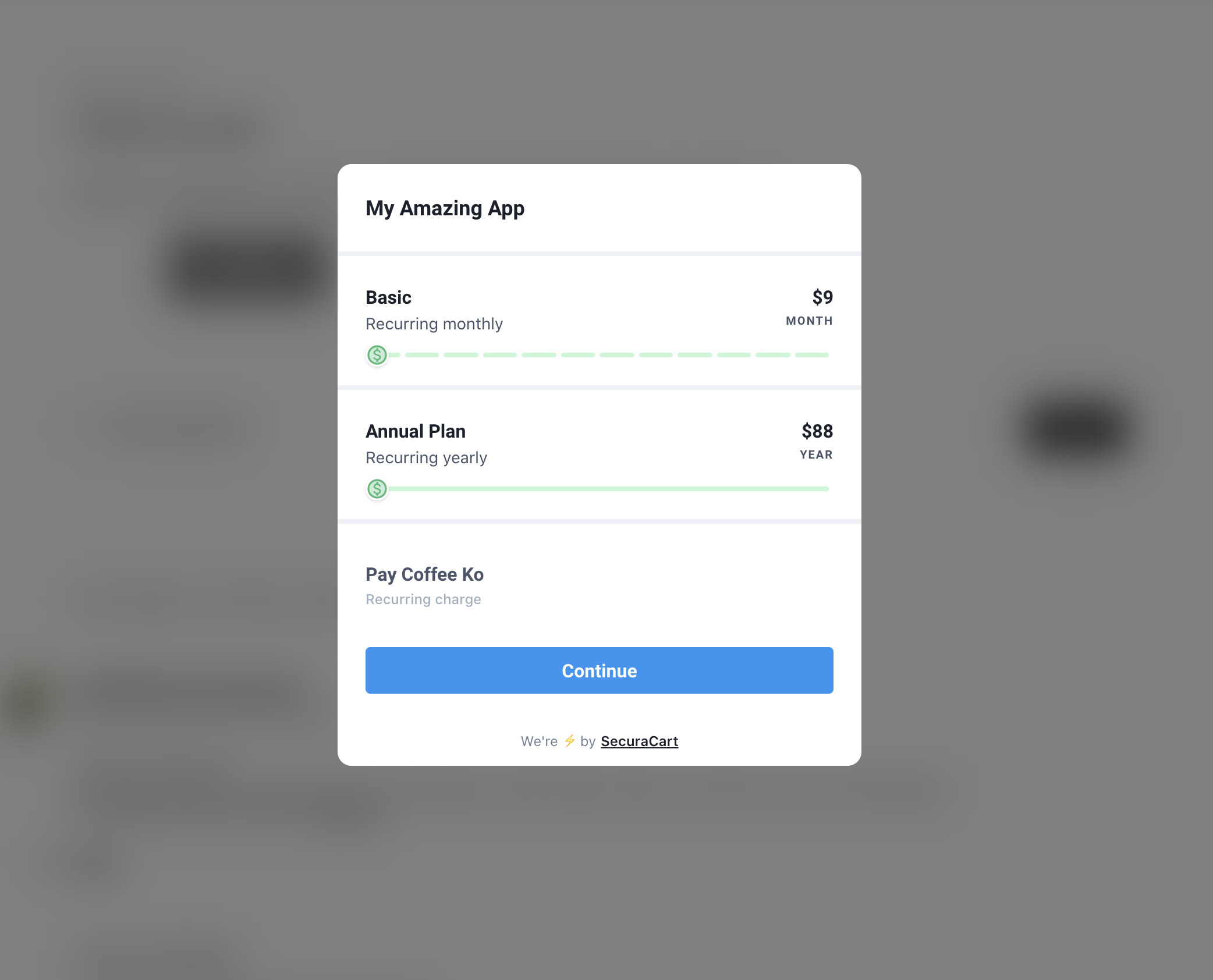 You can also choose a pop-up version that is triggered by a button.