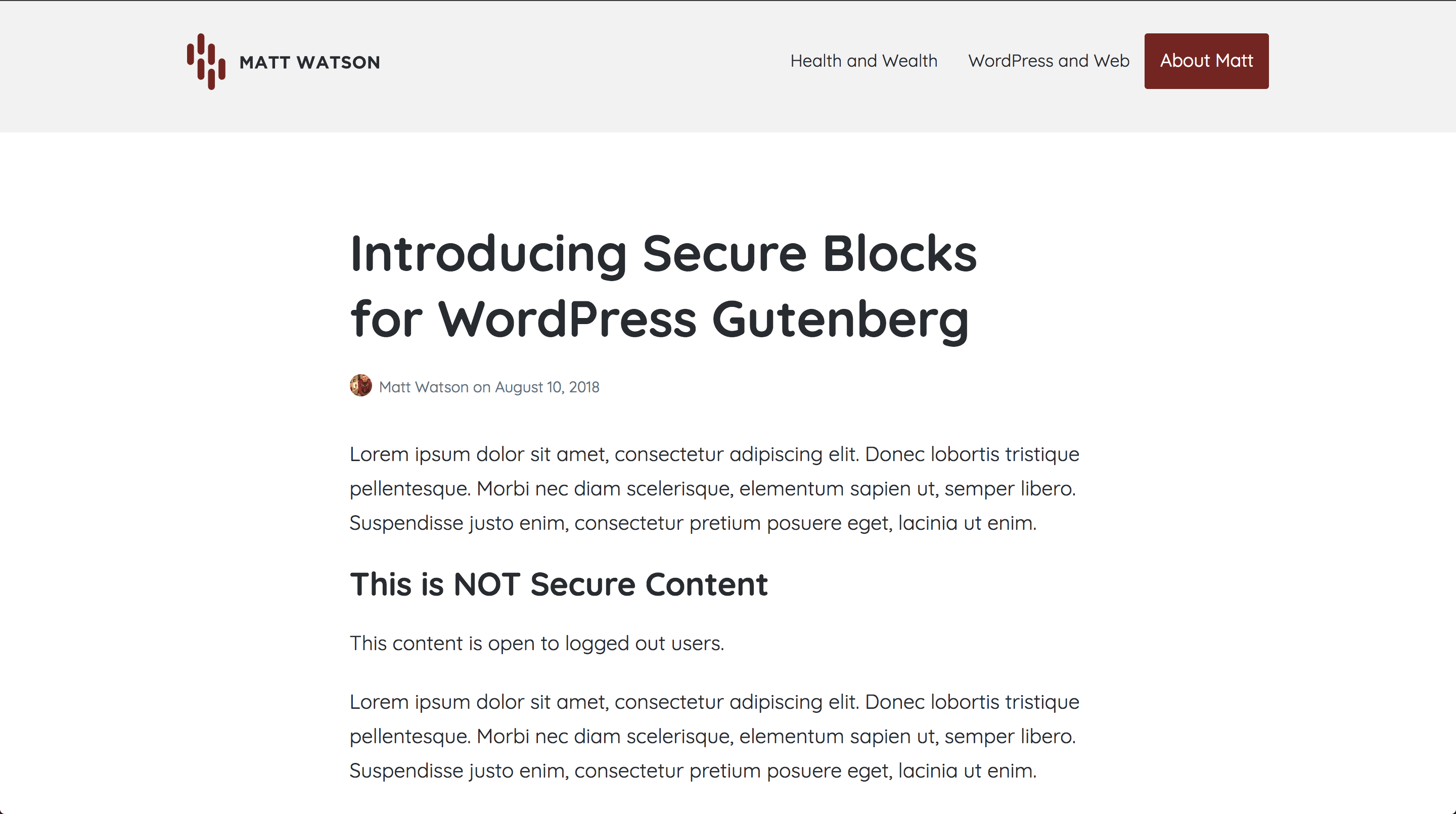The Secure Block interface reflects the user roles you choose