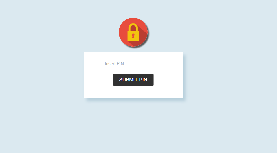 Screenshot of Secure WP Admin's form asking for PIN.