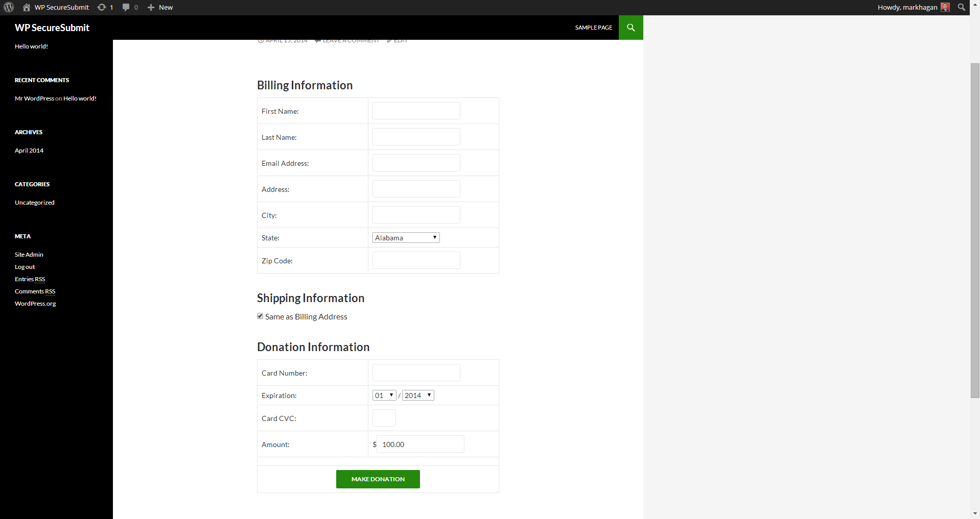 This screenshot shows a non-modal view.