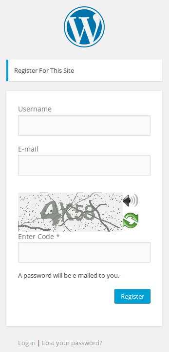 CAPTCHA on the registration form
