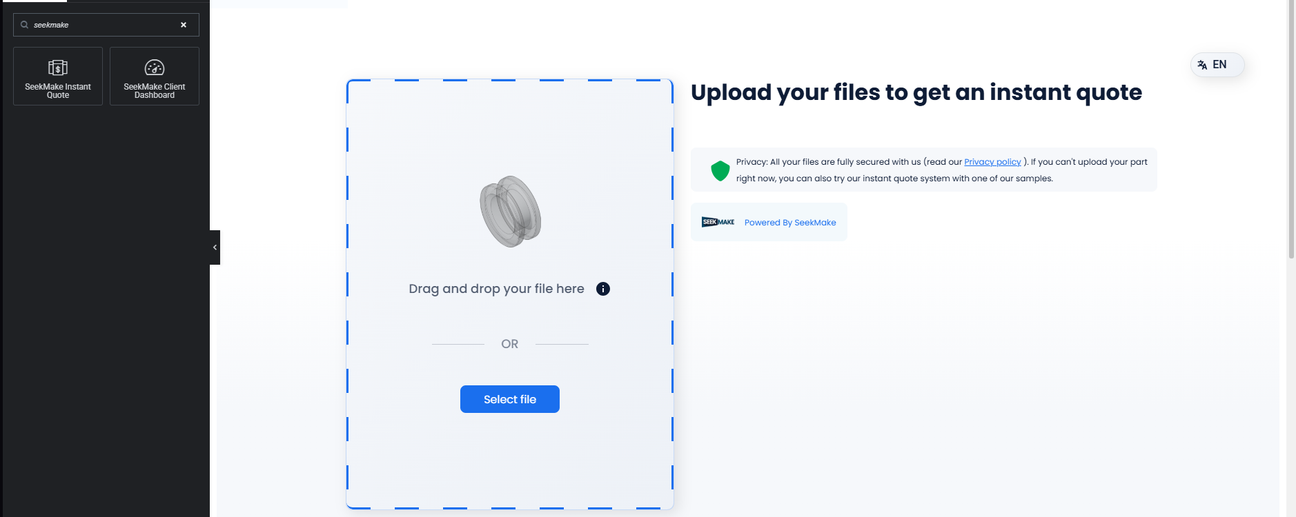 Elementor widget selection panel