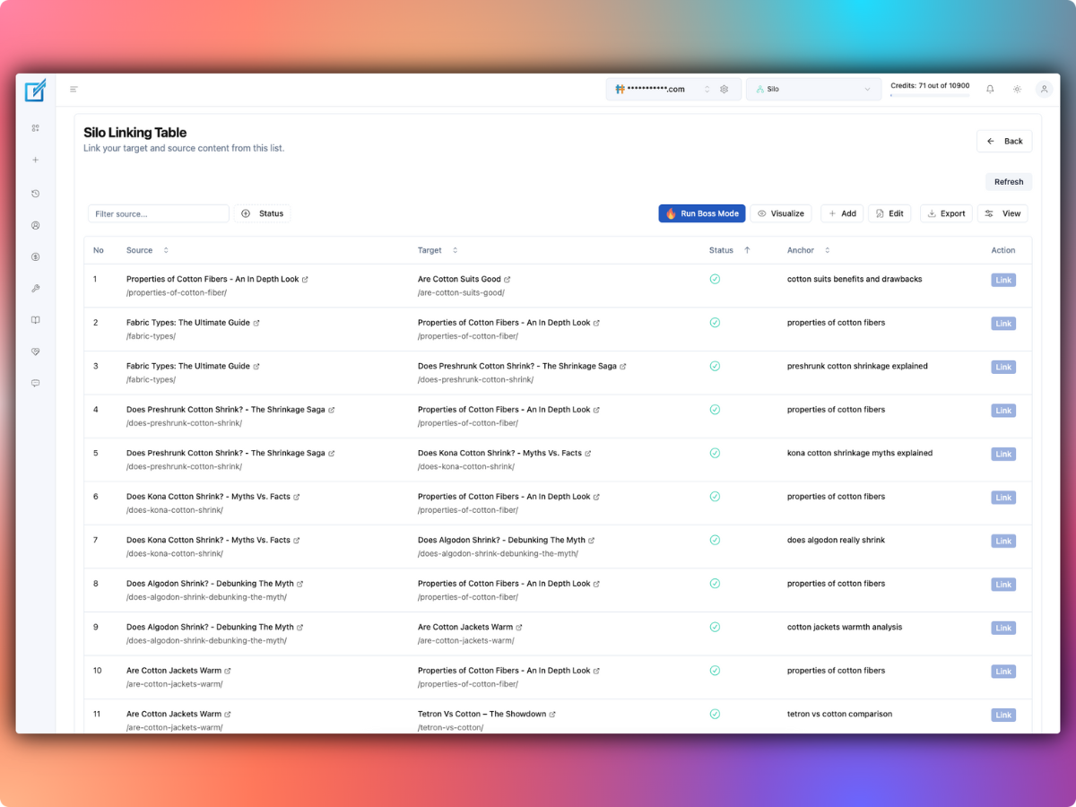 **Contextual Link Creator** - AI-powered paragraph selection with semantic similarity analysis for optimal anchor text placement