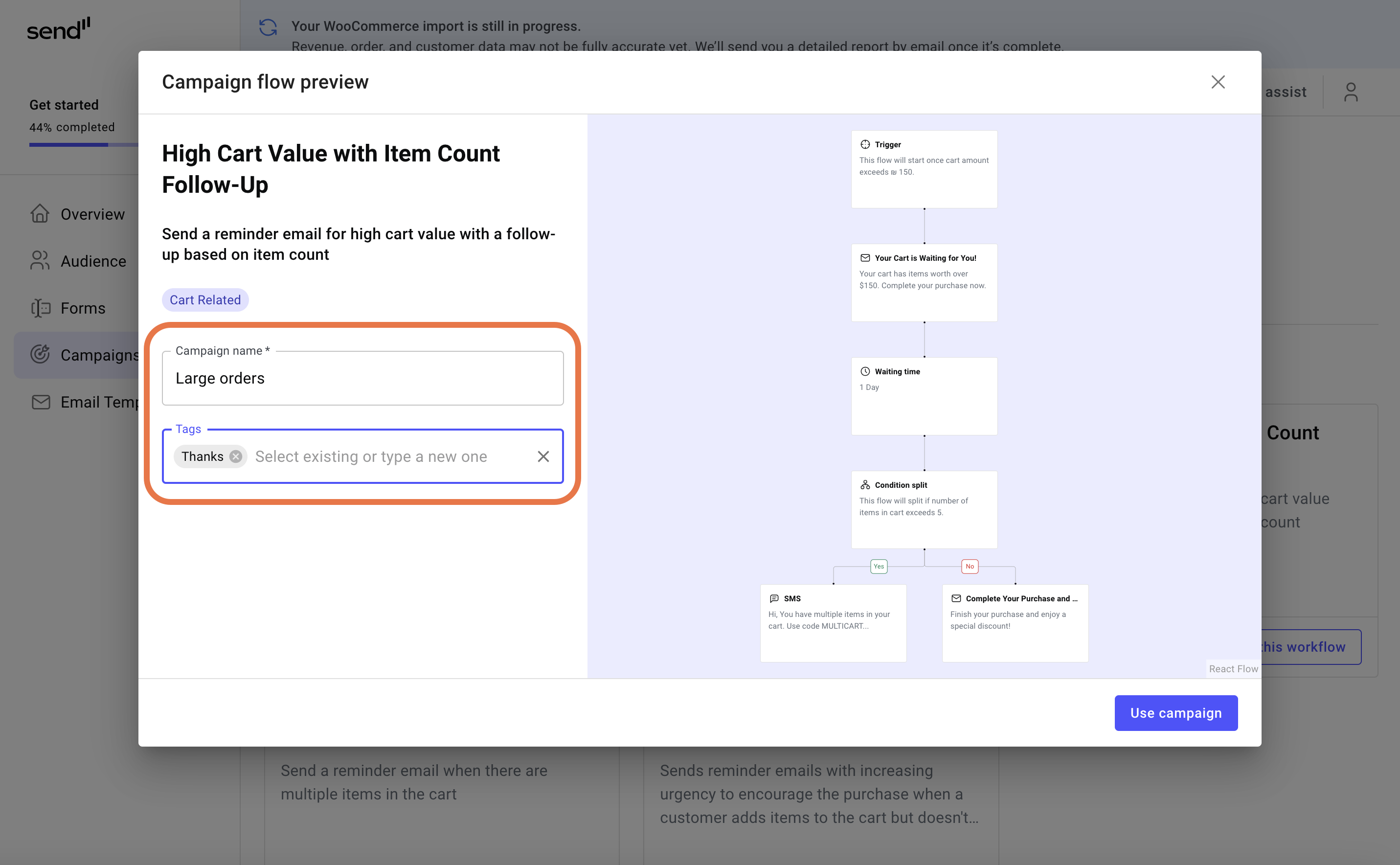 Form integrated with Send