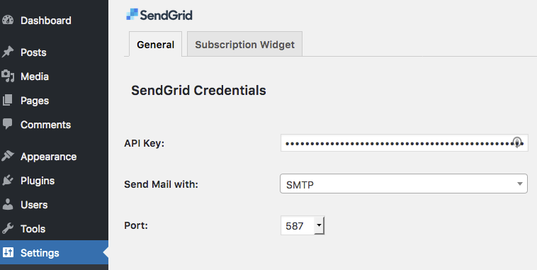 You can configure the subscription widget.