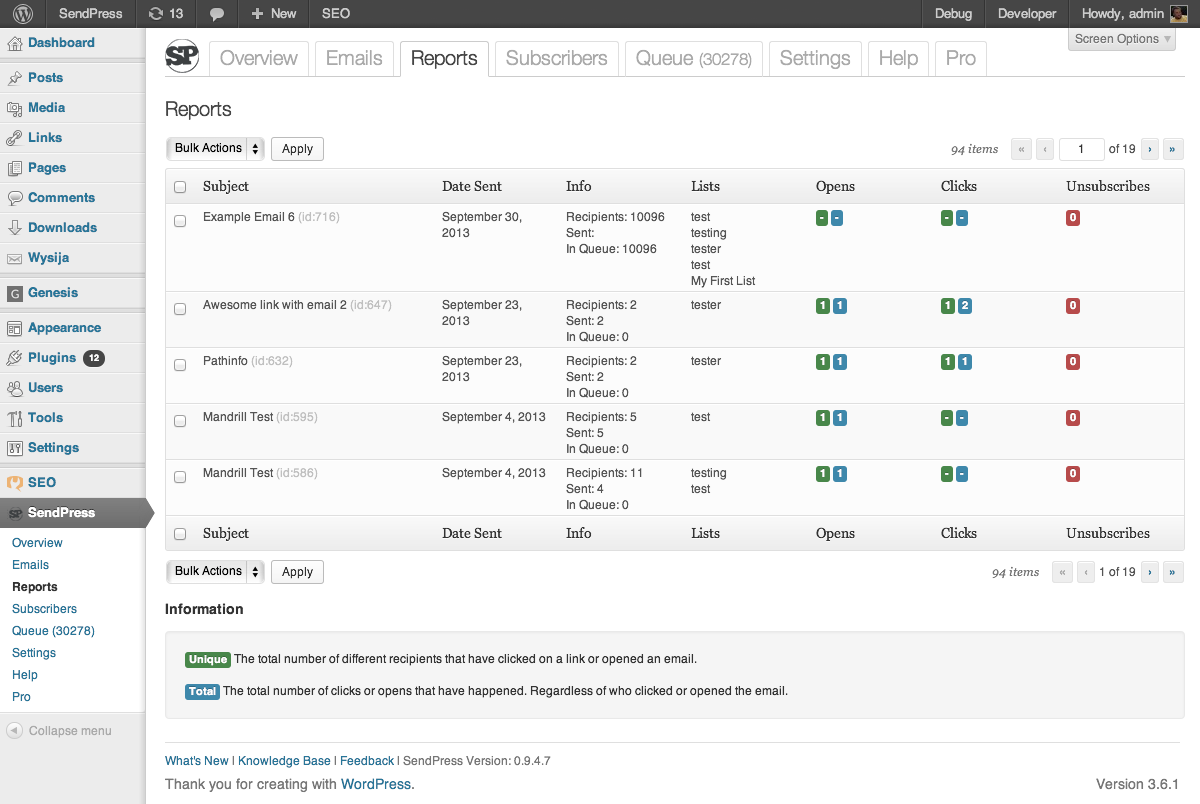 Subscriber Lists.