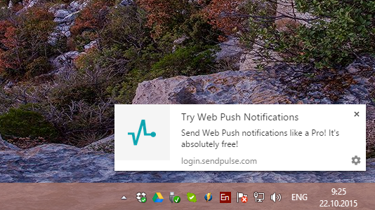 Notifications are in the bottom right corner on Windows