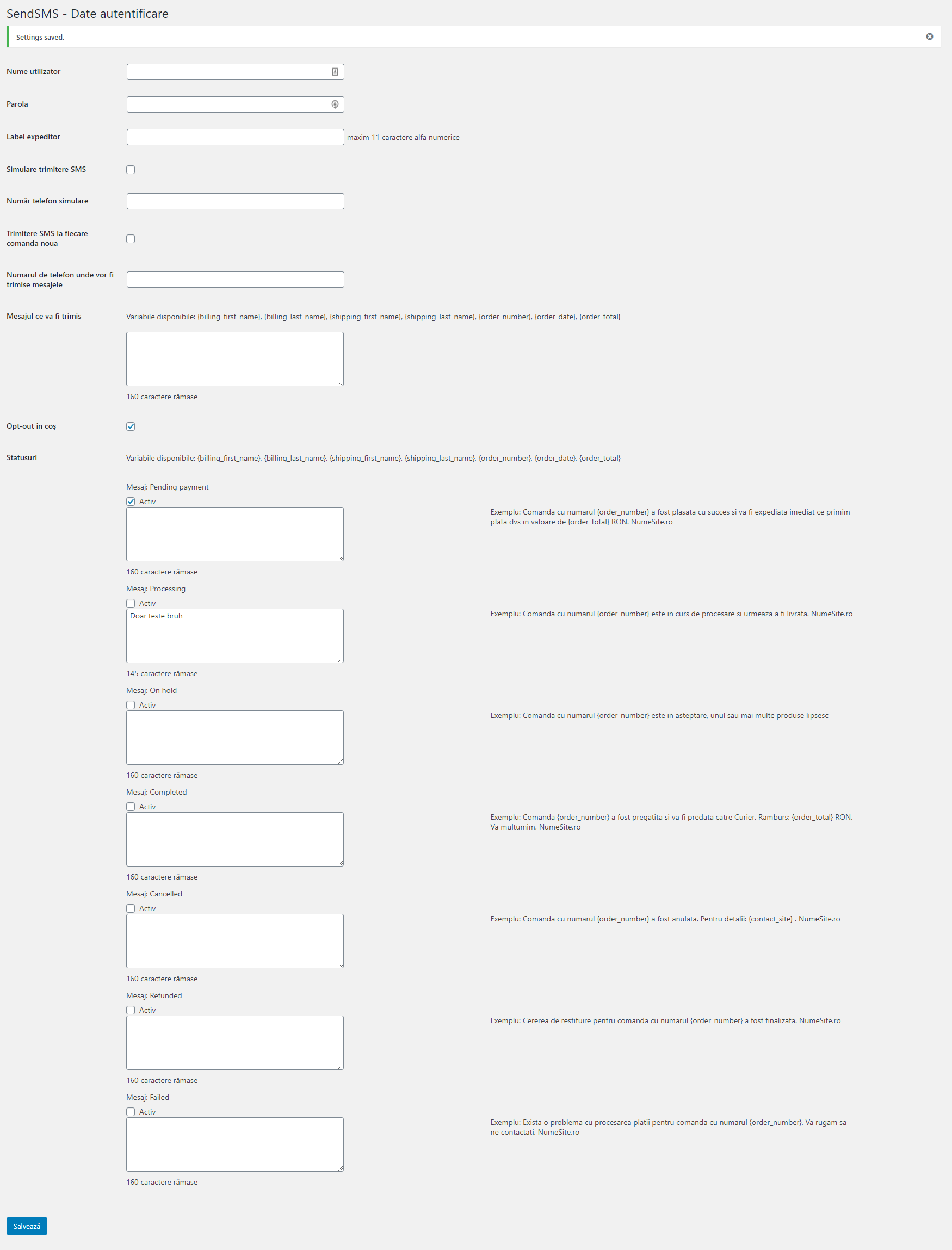 Module configuration