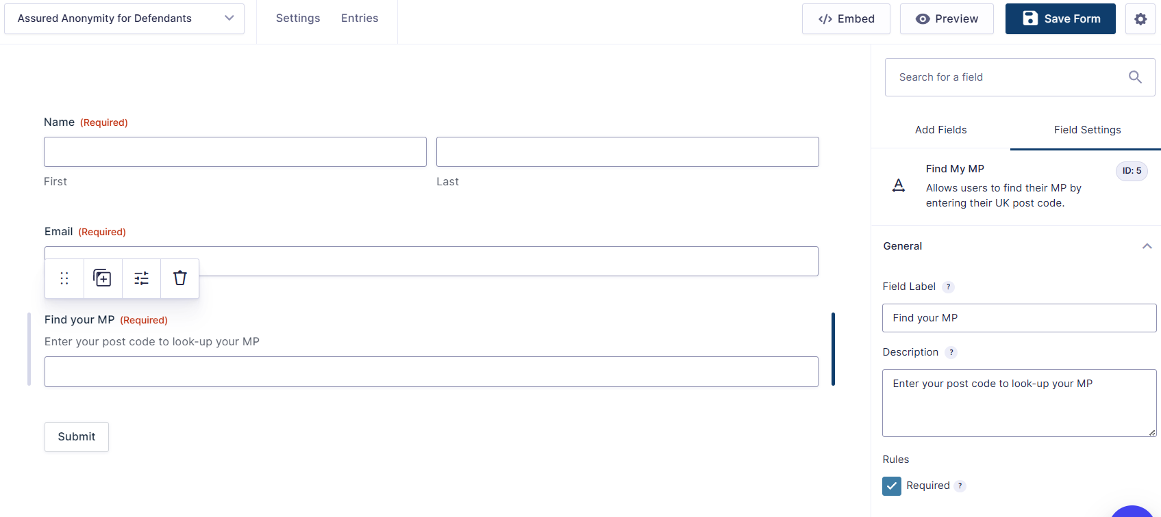 Custom field type in Gravity Forms