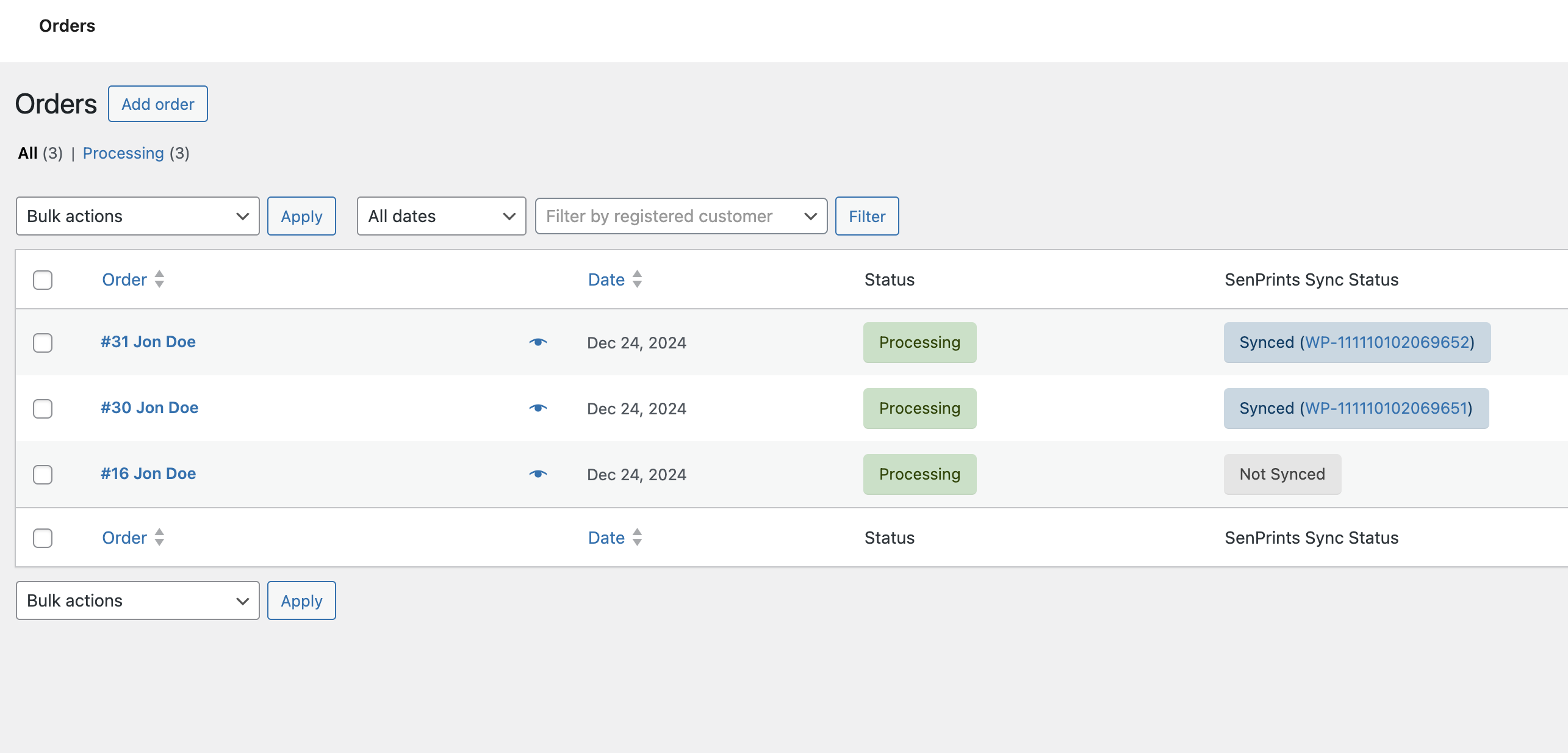 Order Management Interface