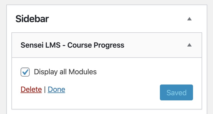 Course progress widget configuration