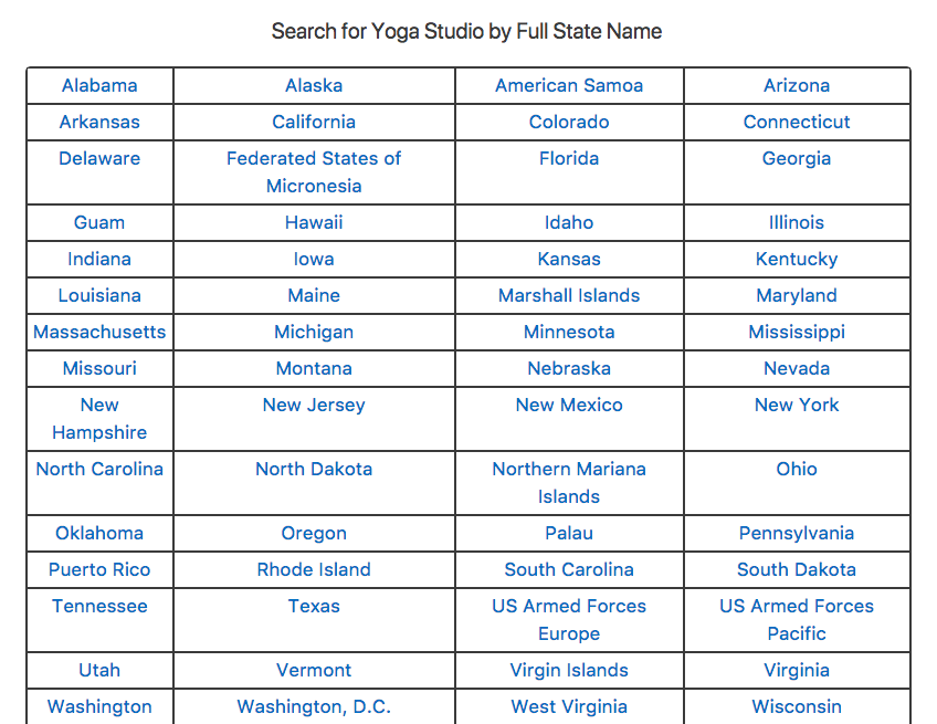 Once you click a State, or Territory, you’ll then be sent to another listing containing Every County within the geography you selected. In this example, we’ve selected New York.