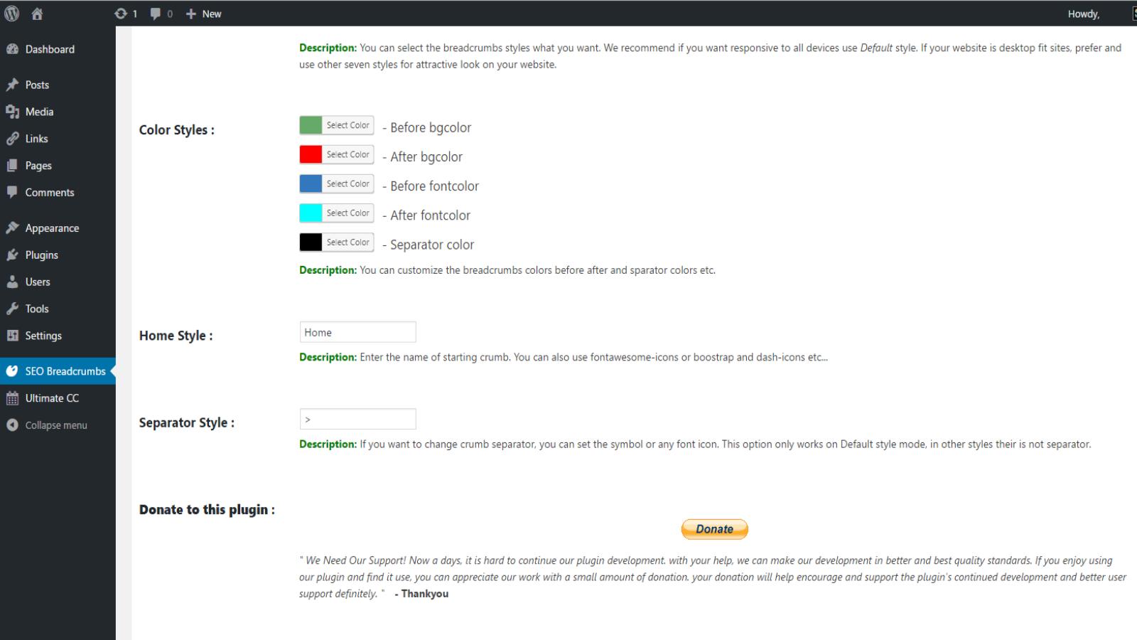 Customize this plugin from this Setting page like this on SEO Breadcrumbs settings option. That's it!