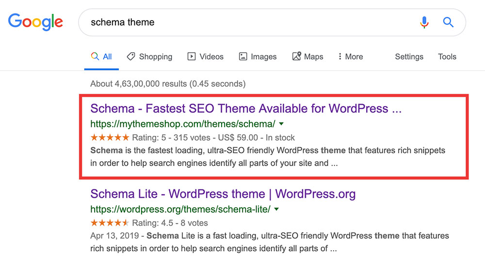 Product details will appear in the Google Search Results