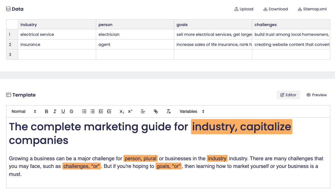 Data and campaign creation