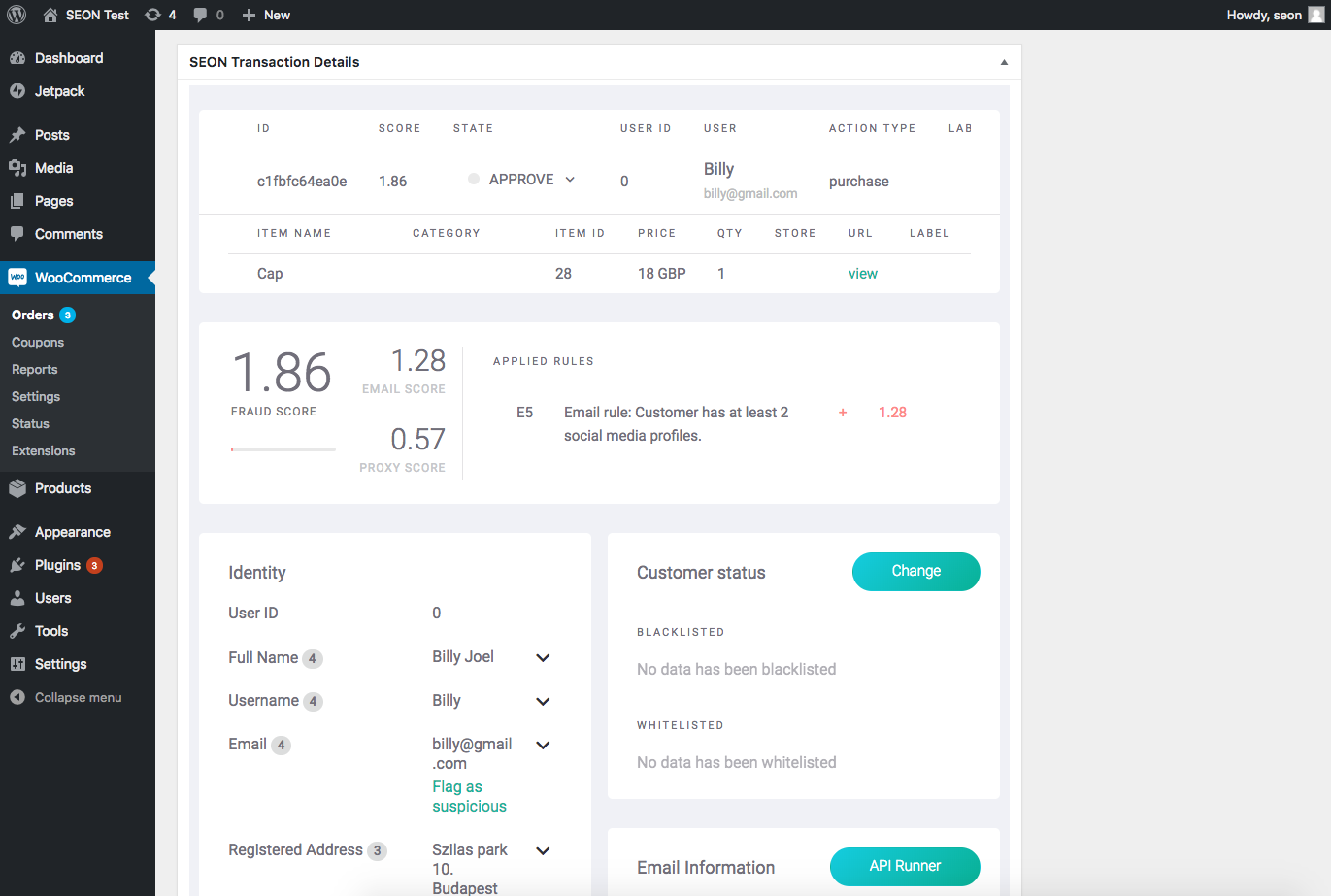 Transaction details