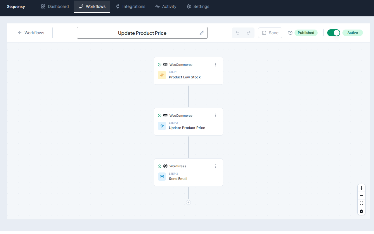 Visual workflow builder with drag-and-drop interface