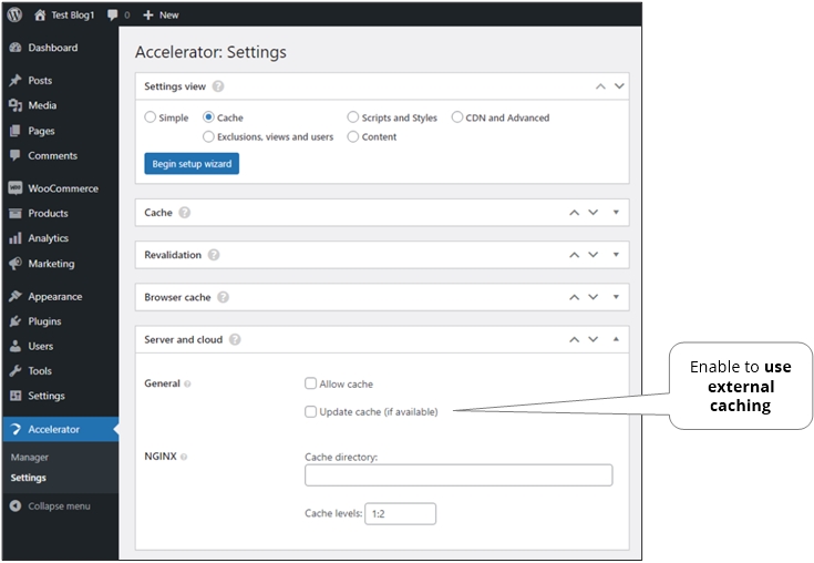 Settings - Videos, frames and content parts settings.