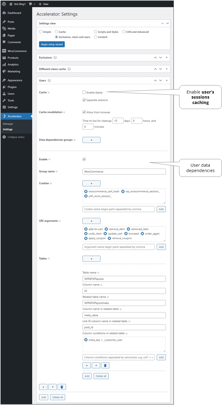 Settings - Advanced.