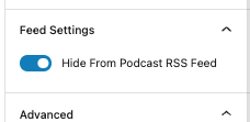 Option to show or hide the transcripts from Castos Transcripts block in your RSS feed.