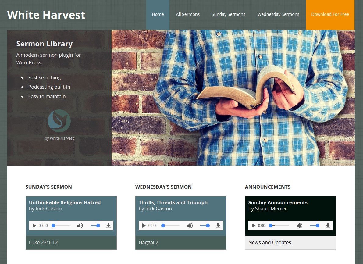 Latest Sermon widget automatically shows your most recent sermon