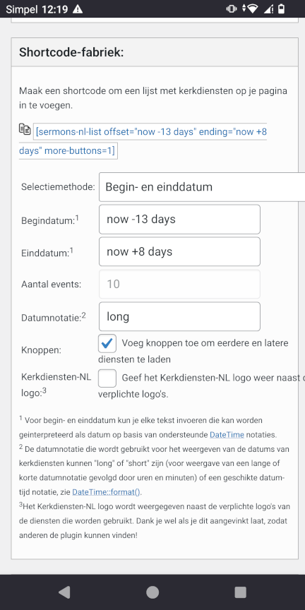 There is a shortcode creator in the WordPress Dashboard that helps you embed the list of sermons on your website according to your wishes.