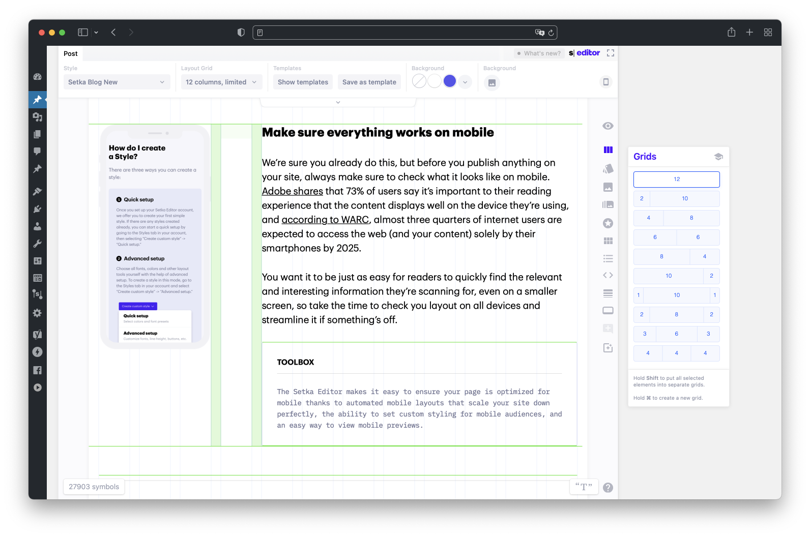 Consistent and flexible design with modular layout grids.