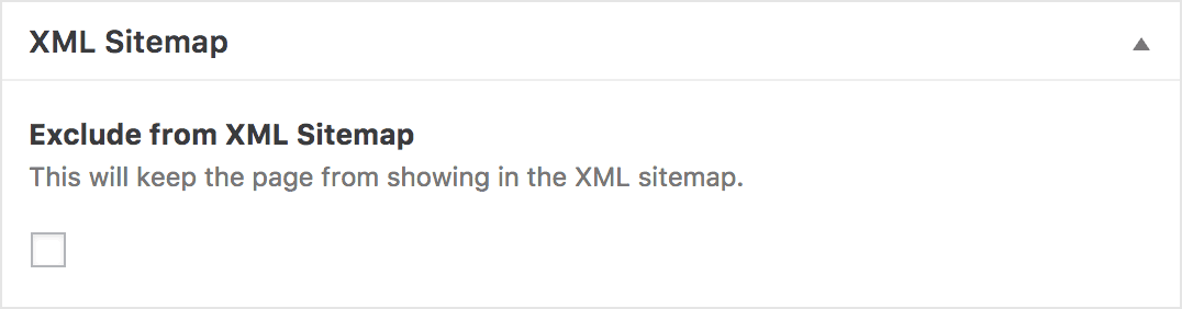 The XML Sitemap panel with checkbox to remove posts in the backend.