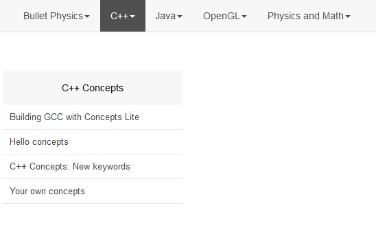 Horizontal and vertical menus on one page