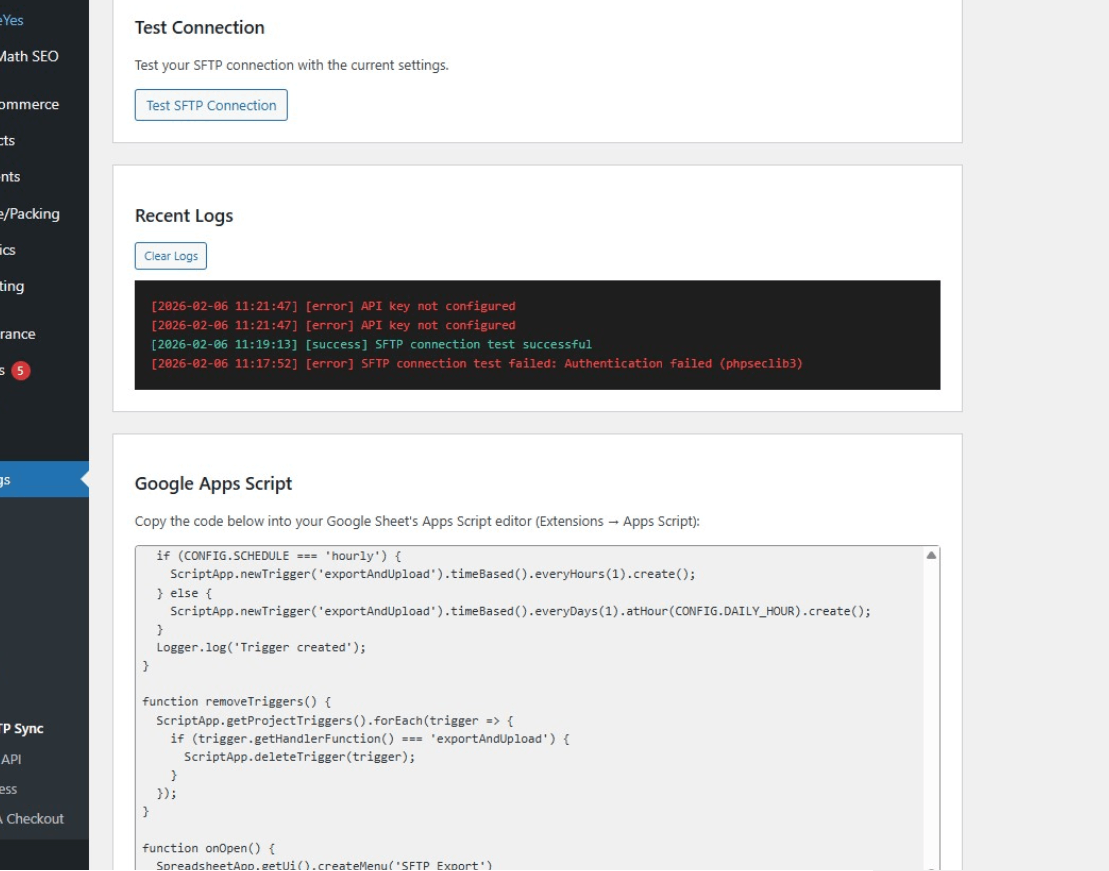 Activity logs and Google Apps Script code generator