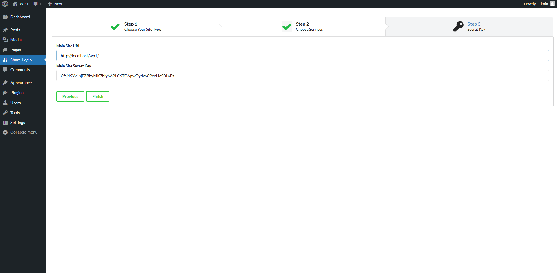 Sync site configuration step 3