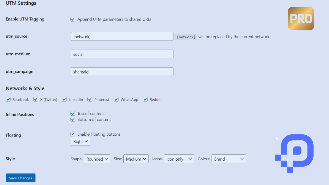 **Settings panel:** Easy options to control networks, layout, and rules.