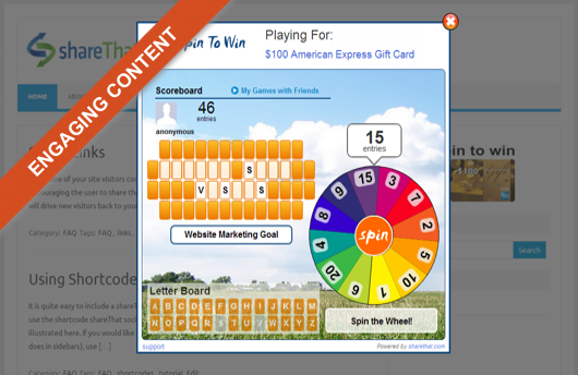 Engaging content includes Spin To Win, Memory Match, Picture Scramble, and Word Search.