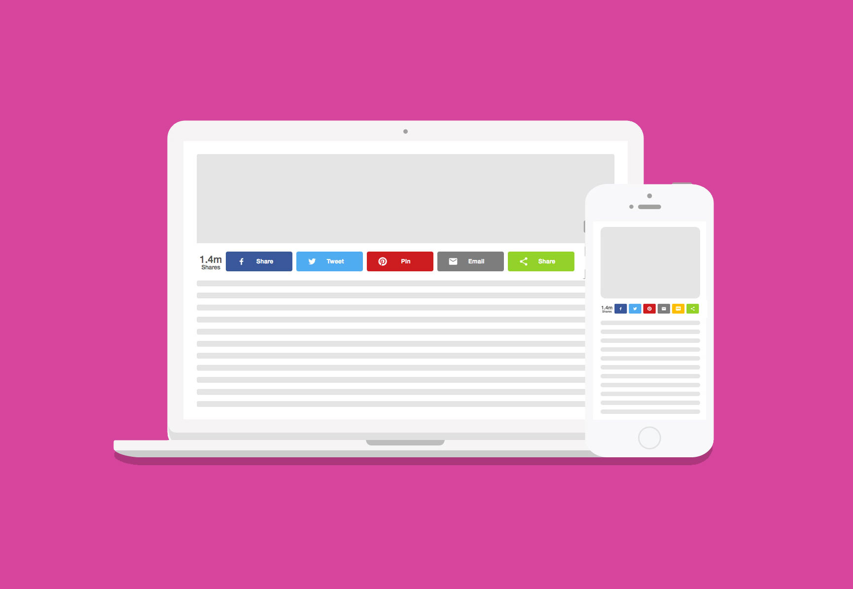 Example of Inline share buttons.