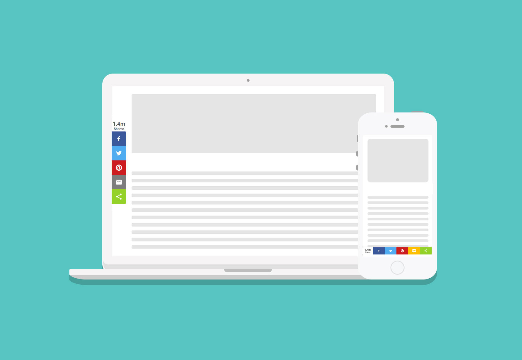 Example of Sticky share buttons.
