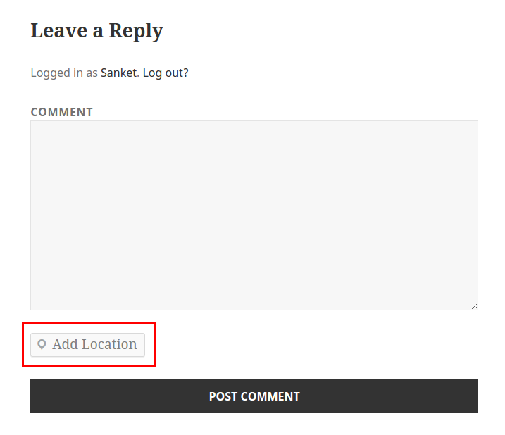 Add Location in WordPress Comment