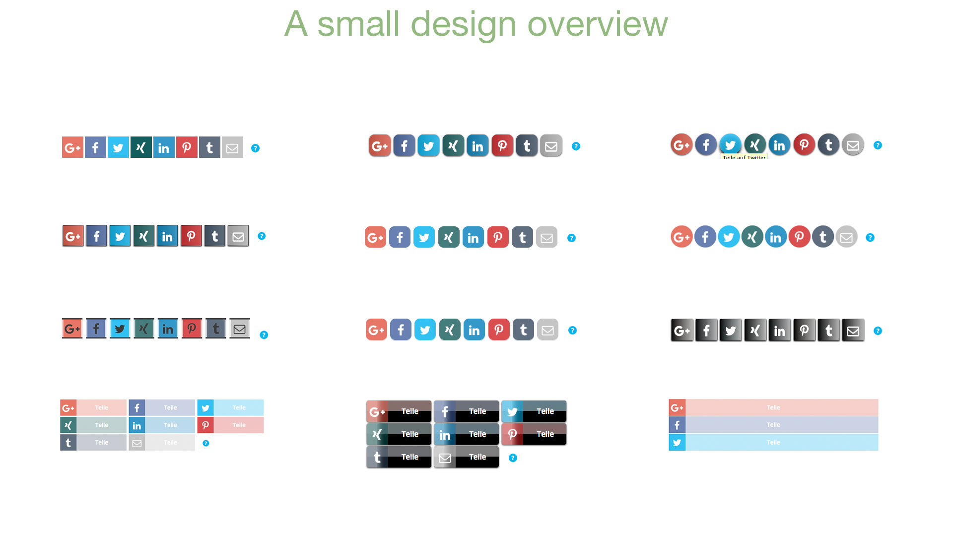 A small Design Overview, These buttons use the Link where you are used to share. Applies automatic title and description if they exist