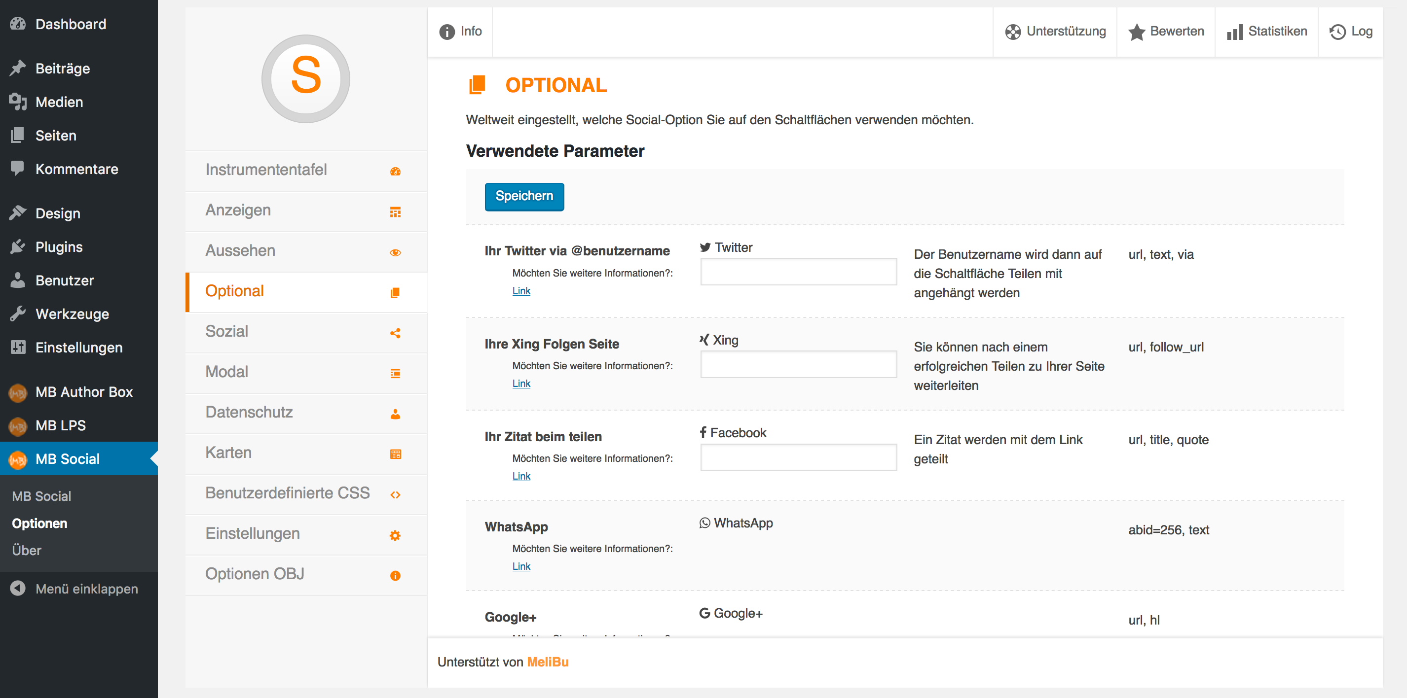Share modal responsive