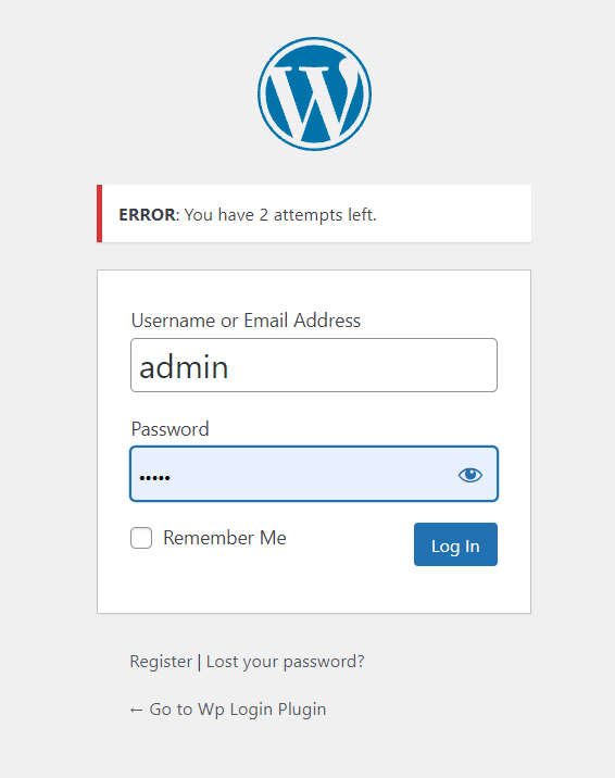 Login attempts message