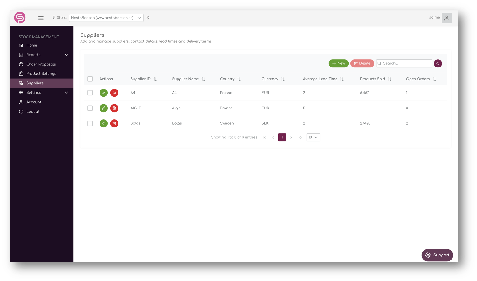 Create Purchase Orders and send PDF's directly to your suppliers.