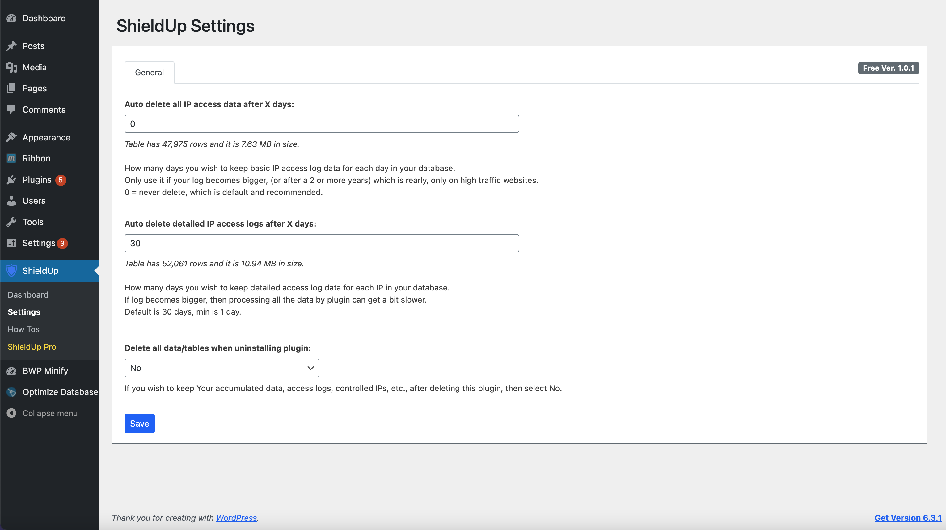 Plugin Settings Page