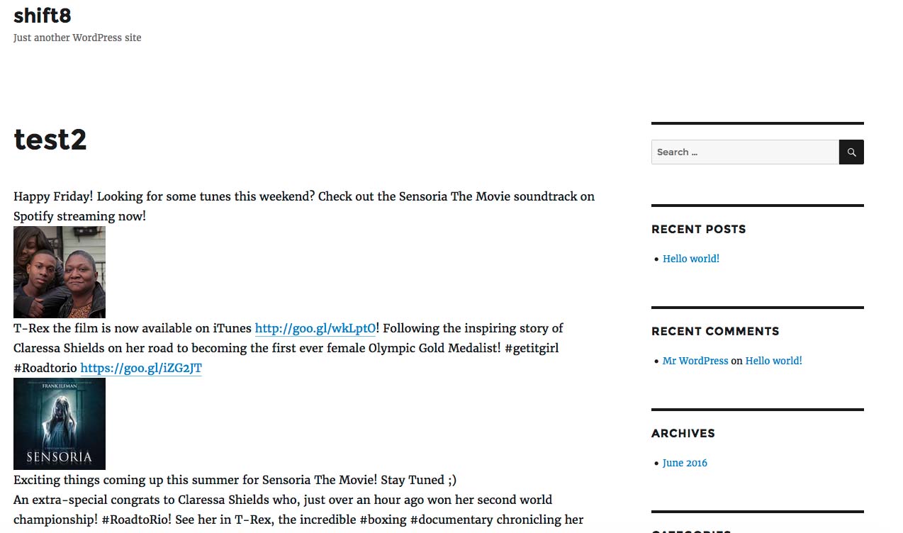 This is an example of how the feed looks, with CSS styling of course
